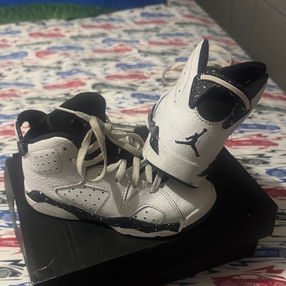 Jordan’s Kids White and Black Sneakers